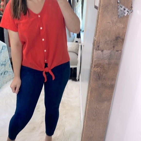 J Crew orange top size XxLarge - Picture 2 of 5